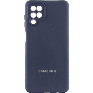 Чохол Silicone Cover Lakshmi Full Camera (AAA) with Logo для Samsung Galaxy A12 Темно-синій / Midnight blue