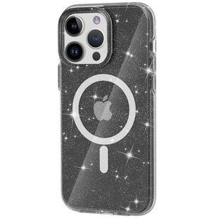 Чехол TPU Galaxy Sparkle Magnetic Fit для Apple iPhone 12 Pro Max (6.7") Black+Glitter
