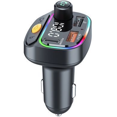 АЗУ FM модулятор WIWU QC031 MP3 Car PD20W+QC3.0 (2USB-A/1C) Black