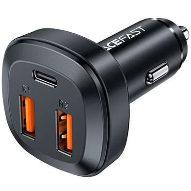 АЗУ Acefast B9 66W (2USB-A+USB-C) three port metal car charger Black