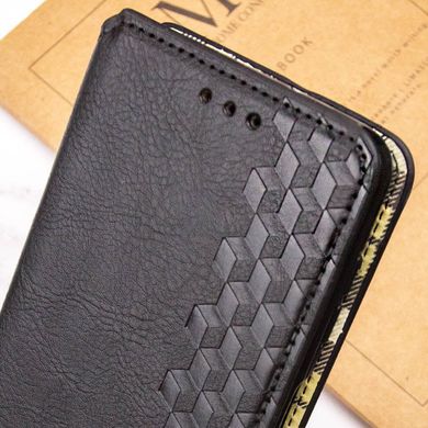 Кожаный чехол книжка GETMAN Cubic (PU) для Xiaomi Redmi Note 12S Черный