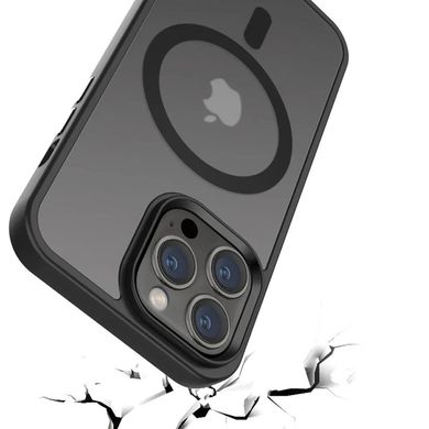 TPU+PC чохол Metal Buttons with MagSafe Colorful для Apple iPhone 15 Pro Max (6.7") Чорний