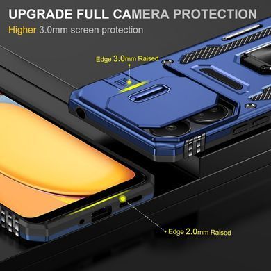 Ударопрочный чехол Camshield Army Ring для Xiaomi Redmi 13C / Poco C65 Синий / Navy