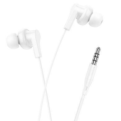 Стерео Наушники Hoco M114 Jia universal (3.5mm/1.2m) White