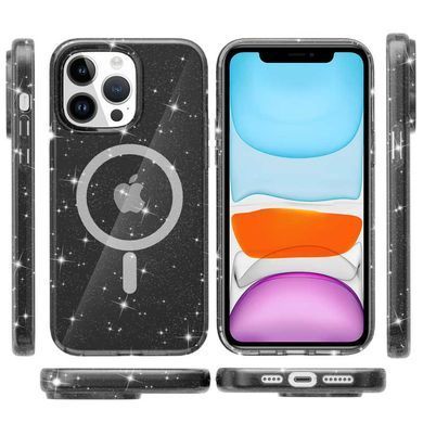 Чехол TPU Galaxy Sparkle Magnetic Fit для Apple iPhone 12 Pro Max (6.7") Black+Glitter