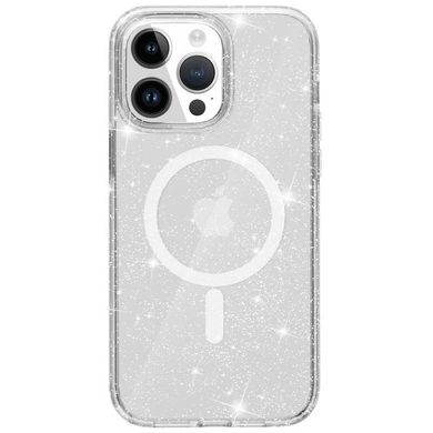 Чохол TPU Galaxy Sparkle (MagFit) для Apple iPhone 15 Pro Max (6.7") Clear+Glitter