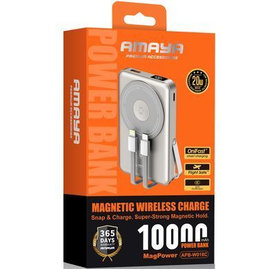 Портативное ЗУ Power Bank Amaya W018C 20W с БЗУ 10000 mAh Gray