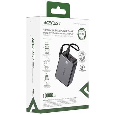 Портативное ЗУ Power Bank Acefast M28 22.5W with cable 10000 mAh Black