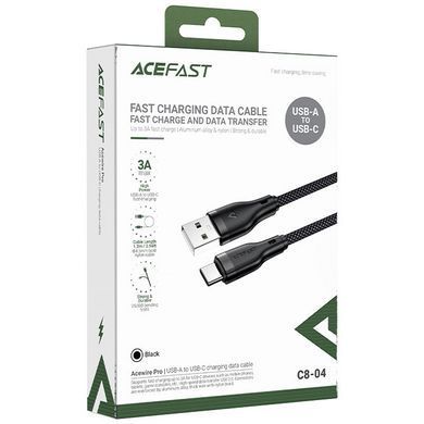 Дата кабель Acefast C8-04 USB to Type-C 3A (1.2m) Black