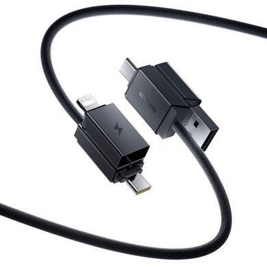 Дата кабель Baseus Versatile Two-for-Two USB/Type-C to Type-C/Lightning 60W (0.6m) (P10383000) Cosmic Black