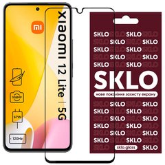 Захисне скло SKLO 3D (full glue) для Xiaomi 12 Lite Чорний