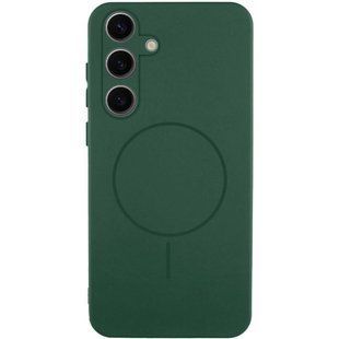 Чохол Silicone Cover Lakshmi Full Camera (AA) with Magnetic Fit для Samsung Galaxy S24 Зелений / Dark green