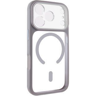 Чехол TPU+PC GETMAN Moon Clear with MagSafe для Apple iPhone 17 Pro Max (6.9") Grey