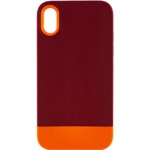 Чехол TPU+PC Bichromatic для Apple iPhone X / XS (5.8") Brown burgundy / Orange