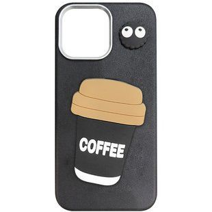 Чехол TPU Leather Toys для Apple iPhone 14 Pro (6.1") Coffee / Black