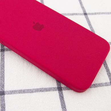 Чохол Silicone Case Square Full Camera Protective (AA) для Apple iPhone 11 Pro Max (6.5") Червоний / Rose Red