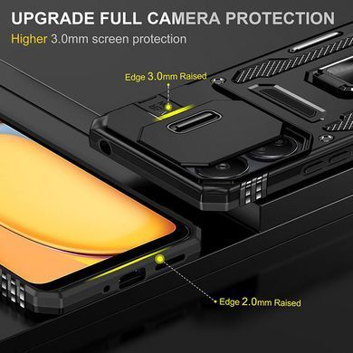 Ударостійкий чохол Camshield Army Ring для Xiaomi Redmi 13C / Poco C65 Чорний / Black