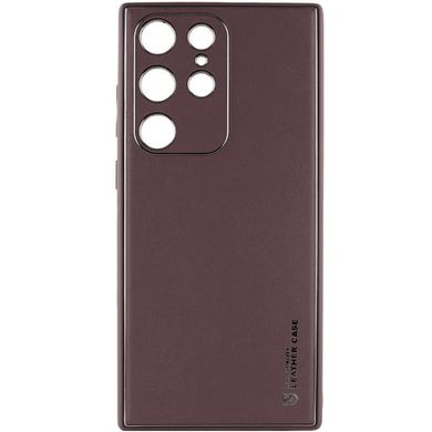 Шкіряний чохол Xshield для Samsung Galaxy S21 Ultra Бордовий / Plum Red