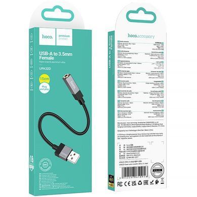 Перехідник Hoco UPA32D Clever USB to 3.5mm Black