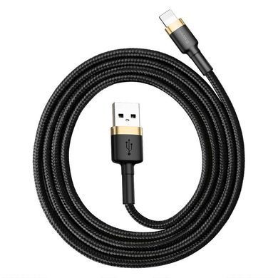 Дата кабель Baseus Cafule USB to Lightning 2.4A (1m) (CALKLF-B) Золотой / Черный