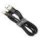 Дата кабель Baseus Cafule USB to Lightning 2.4A (1m) (CALKLF-B) Золотой / Черный фото 3