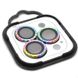 Защитное стекло Metal Shine на камеру (в упак.) для Apple iPhone 15 Pro (6.1") / 15 Pro Max (6.7") Сиреневый / Rainbow фото 3