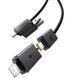 Дата кабель Baseus Versatile Two-for-Two USB/Type-C to Type-C/Lightning 60W (2m) (P10383000) Cluster Black фото 4