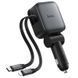 АЗУ Hoco Z67A Triunfar PD45W+QC3.0 total 60W with retractable cables (1USB-A/2C/1L) Metal gray фото 1