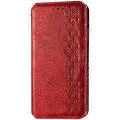 Кожаный чехол книжка GETMAN Cubic (PU) для Xiaomi Mi Note 10 Lite Красный