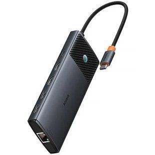 Перехідник HUB Baseus Metal Gleam II OS 10in1 Dual Display (B00061800123-01) Cosmic Black