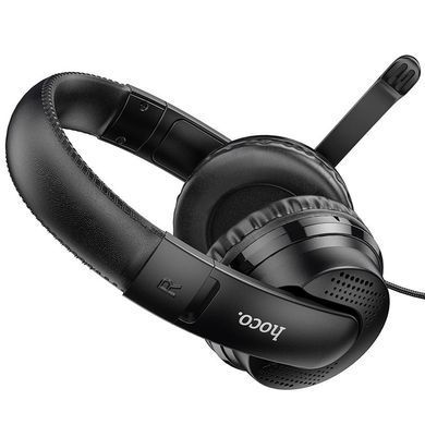 Уценка Накладные наушники Hoco W103 Magic Tour Gaming (3.5mm/1.2m) Мятая упаковка / Черный