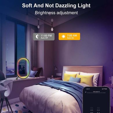 Настольная LED лампа RGB Smart desk oval lamp Bluetooth USB with app Black