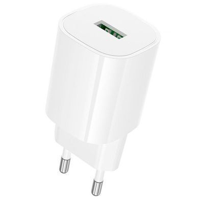 МЗП Borofone BA102A Pudding QC3.0 (1USB-A) + кабель USB to Type-C White