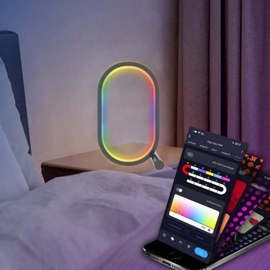 Настільна LED лампа RGB Smart desk oval lamp Bluetooth USB with app Black