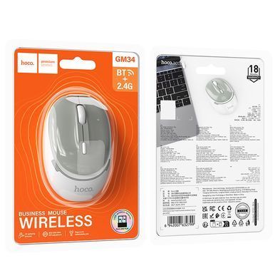 Мышь беспроводная Hoco GM34 Nuevo Bluetooth + 2.4G Gray white