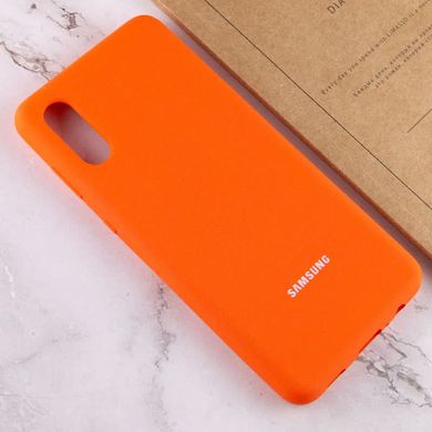 Чехол Silicone Cover Full Protective (AA) для Samsung Galaxy A02 Оранжевый / Neon Orange