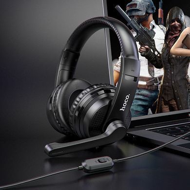 Уценка Накладные наушники Hoco W103 Magic Tour Gaming (3.5mm/1.2m) Мятая упаковка / Черный