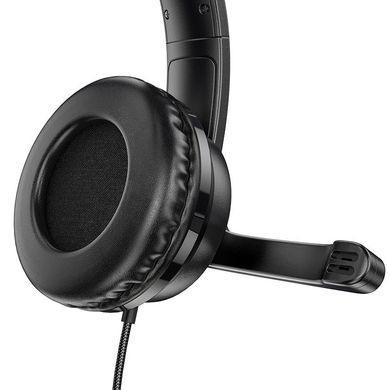Уценка Накладные наушники Hoco W103 Magic Tour Gaming (3.5mm/1.2m) Мятая упаковка / Черный