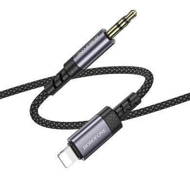Аудио кабель Aux Borofone BL24 Graceful (Lightning to AUX 3.5mm) (1m) Metal grey