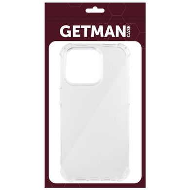 TPU чохол GETMAN Ease logo посилені кути для Apple iPhone 15 Pro Max (6.7") Безбарвний (прозорий)