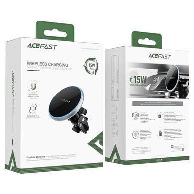 Автодержатель с БЗУ Acefast D3 magnetic wireless 15W Silver