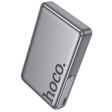 Портативное ЗУ Power Bank Hoco Q36A Sunlight magnetic suction+holder PD20W с БЗУ 10000 mAh Metal grey