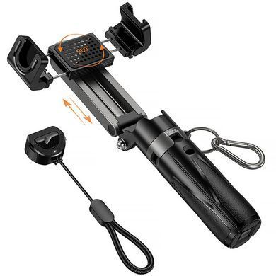 Монопод для селфі Hoco K27 mini трипод + знімний BT пульт Black