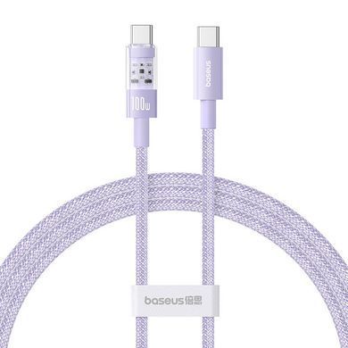 Дата кабель Baseus Gem Fast Charging Type-C to Type-C 100W (1m) (P10373000111) Nebula Purple