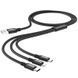 Дата кабель Hoco X14 Times Speed 3in1 (Lightning+Micro USB+Type-C) (1m) Черный фото 3