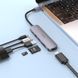 Переходник Hoco HB28 Multi-function 6in1 (Type-C to HDTV+USB3.0+USB2.0+SD+TF+PD) Metal gray фото 5