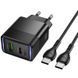 СЗУ Hoco CS112A Lounge PD30W+QC3.0 (1USB-A/1C) + кабель Type-C to Type-C Black фото 5