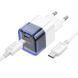 СЗУ Hoco C125A Transparent 1C PD20W + Type-C to Type-C Transparent blue фото 2
