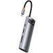 Перехідник HUB Baseus Metal Gleam Series 7-Port Clarity (Type-C to HDMI+USB3.0*3+PD+SD/TF) (B000307) Station Gray фото 3