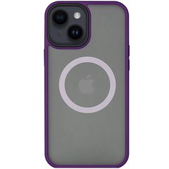 TPU+PC чохол Metal Buttons with MagSafe для Apple iPhone 13 (6.1") Темно-фіолетовий